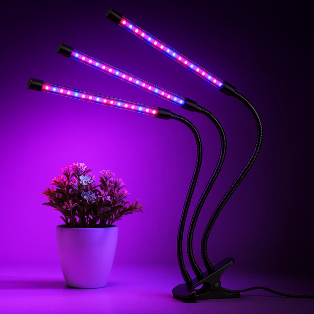 LED Grow Light with Flexible Gooseneck | Full-Spectrum Red, Blue & Mixed Light | Built-In Timer & Dimmer, 1 to 4 Heads 2