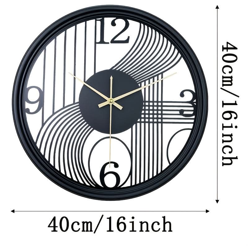 Silent Wall Clock Large Iron 3D Round Analogue with Non-Ticking Movement 3