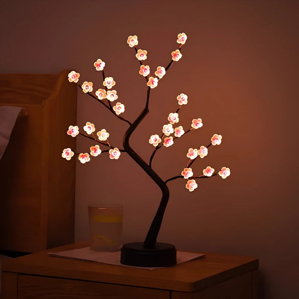 LED Blossom Branch Light 50 cm Tall | Bendable Wire Branches, 72 Warm White LEDs | USB or 3 x AA Battery Powered, Touch Switch 5