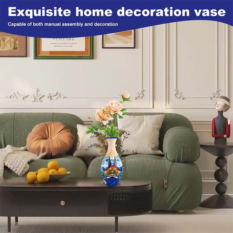 3D Puzzle Vase Plastic | Build-Your-Own Design with Castle, Waves and Boat Pattern | Hands-On Puzzle Home Decor Gift 18