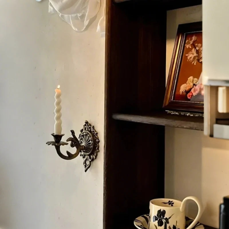 Wrought Iron Candle Sconce 18.5 x 18.5 x 13 cm | Ornate Scrollwork Wall Design | Holds Taper Candles & Doubles as Hook 6