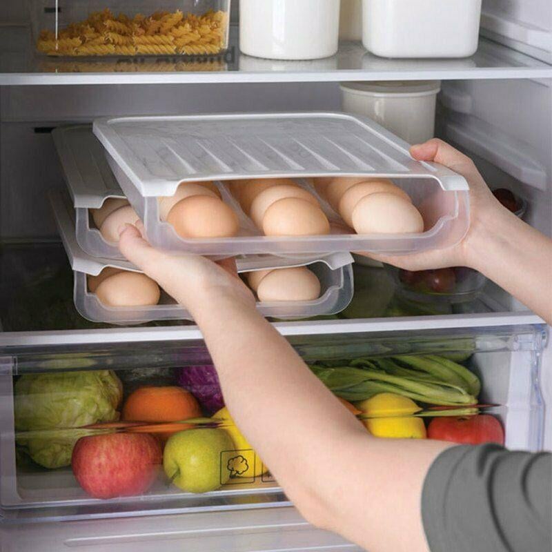 Auto Scrolling Egg Storage Holder PP Plastic | 18-Egg Capacity, Self-Rolling Design | Clear View, Space-Saving Kitchen Storage 2