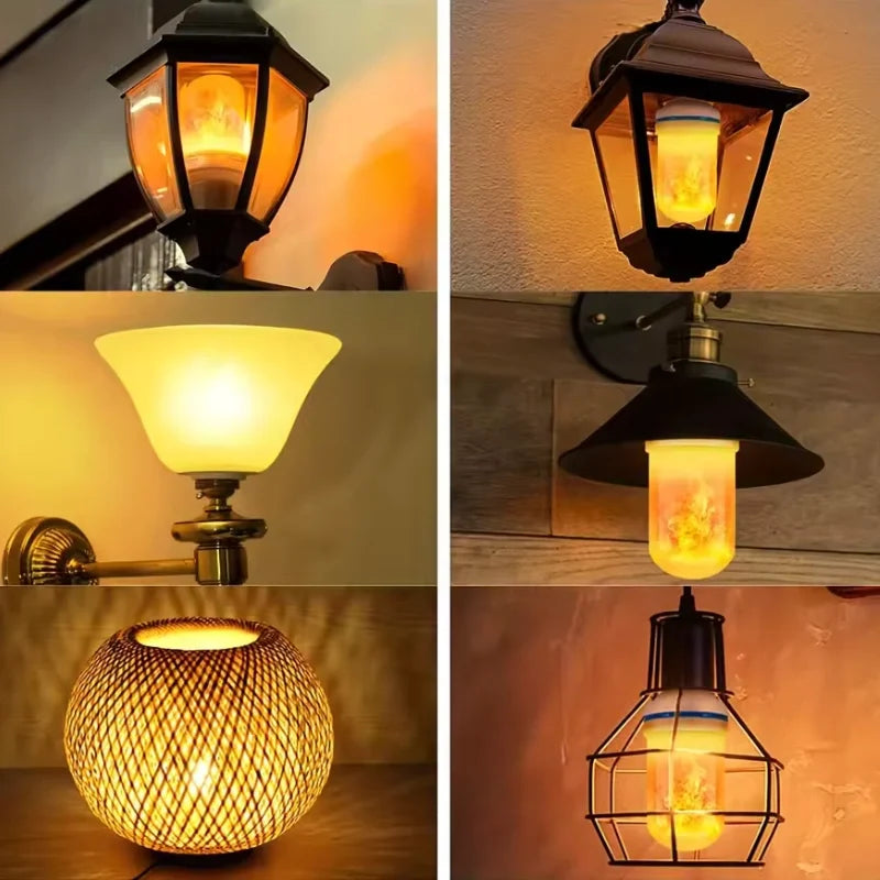 Flame-Flicker Light Bulb PVC 13.8 x 6.5 cm | Yellow or Blue | 4 Lighting Modes, Indoor/Outdoor Use, Fits E27/E26/E22 Sockets 7