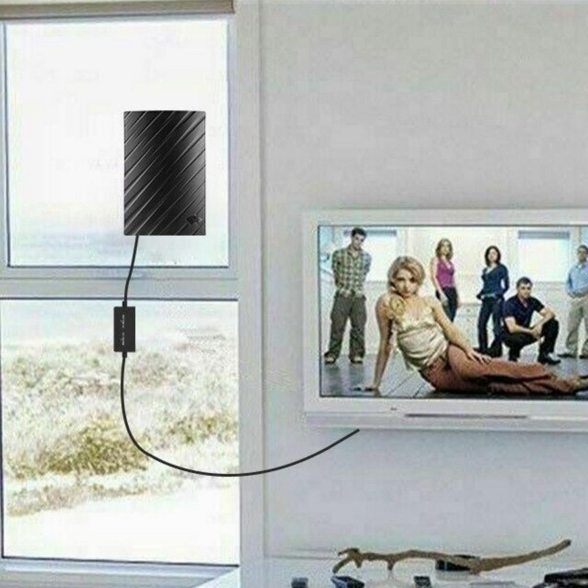 Amplified Indoor TV Antenna | 600-Mile Range, 39 dBi Gain, 75 Ω Impedance | HD & 4K Reception, 5 m Coaxial Cable Included 7