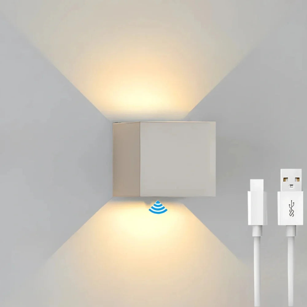 Adjustable Wall Light Aluminium 10 x 10 cm | Hardwired or USB Rechargeable, 4 Colours | 100° Tilt, Waterproof Outdoor Use 35