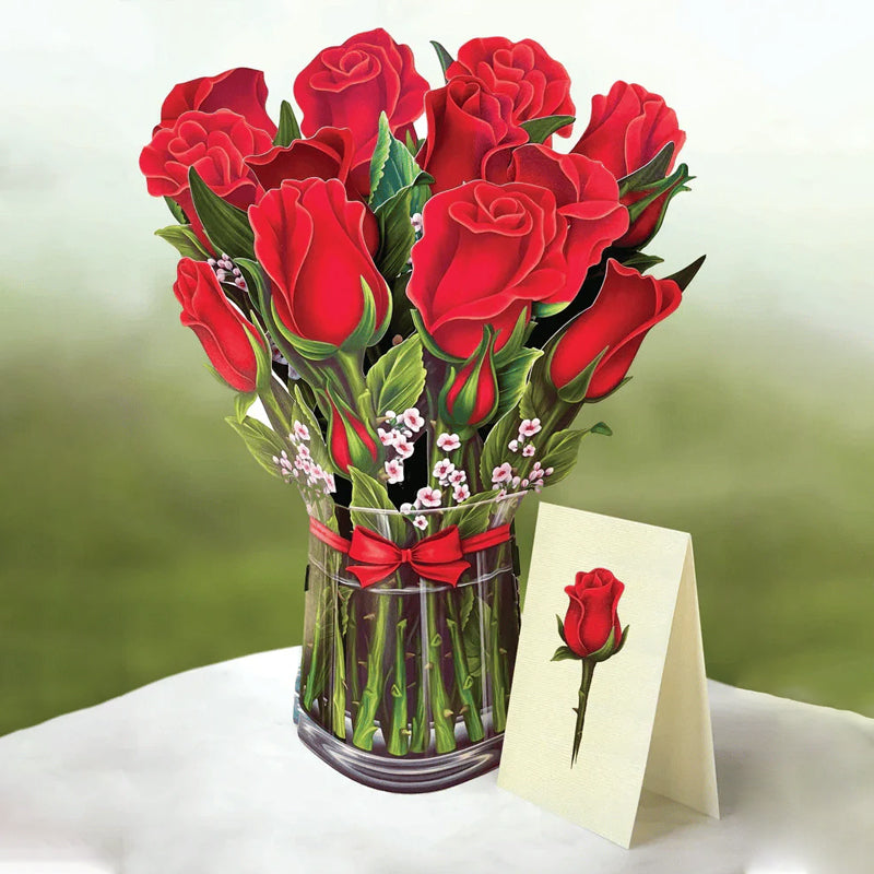 3D Pop-Up Bouquet Greeting Card | Unfolds into a Life-Like Paper Flower Display | Includes Paper Vase & Note Card 7
