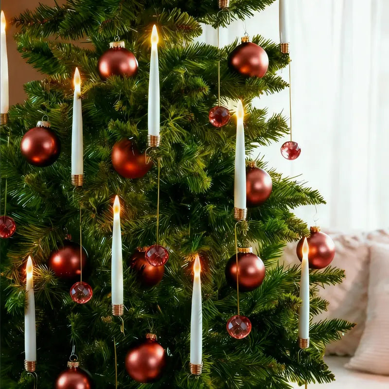 LED Christmas Tree Candle Lights, Crystal Ball & Icicle Shapes | Remote Control, Timer | 12/24/48 Pack, Flameless Flicker 10