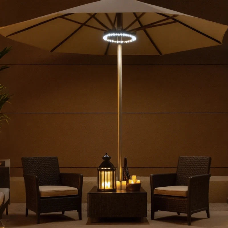 Patio Umbrella Pole Light ABS | 16 x 2.5 cm, 3 Adjustable Modes | Cordless, Universal Fit, Black or Silver Finish 3