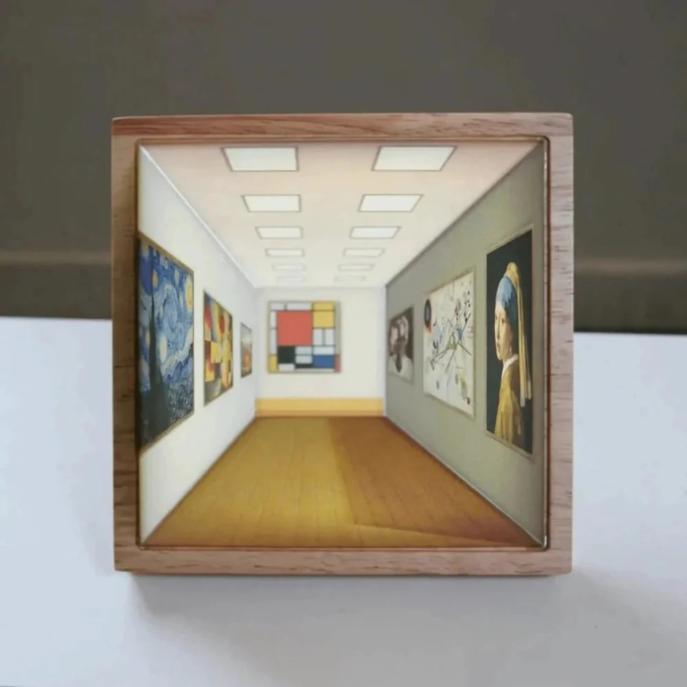 3D Wall Light Panel Wood & PVC 13.8 x 12 cm | 3 Colour Modes, Touch Control | Rechargeable, Cordless, Velcro Mount 8
