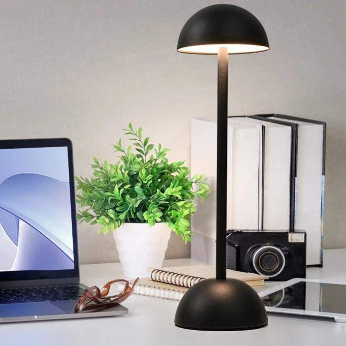 Rechargeable Table Lamp, Iron, 34 x 10 cm | White or Black, Stepless Dimmer | Cordless 10-16 Hour Battery, 3 White Tones 3