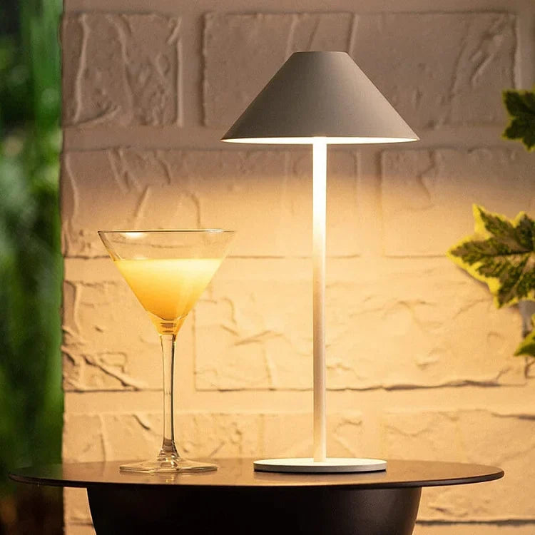 Cordless Cone Table Lamp Metal & Acrylic 26.5-36.5 cm | 5 Colours | Dimmable, Waterproof, USB-C Rechargeable, Indoor & Outdoor Use 3