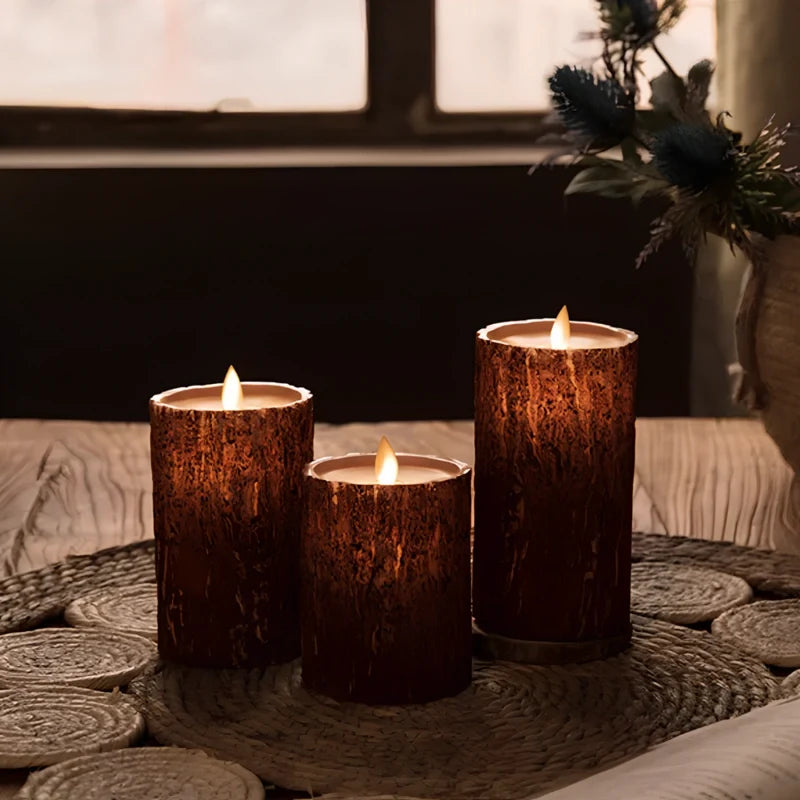 Flameless LED Block Candles ABS 5-Piece Set, 10-20 cm | Realistic Flicker Effect | Battery-Powered, No Open Flame 3