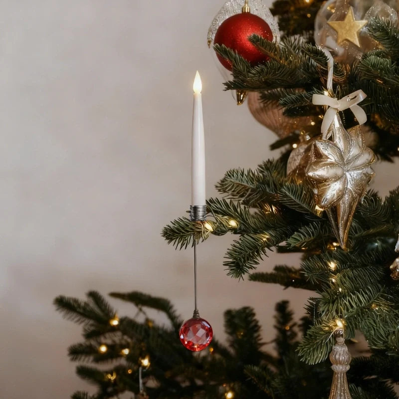 LED Christmas Tree Candle Lights, Crystal Ball & Icicle Shapes | Remote Control, Timer | 12/24/48 Pack, Flameless Flicker 7