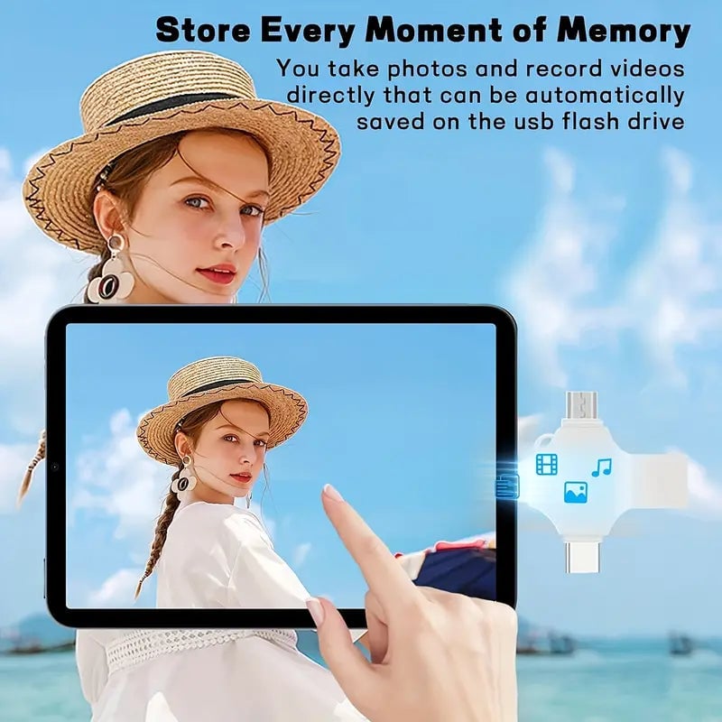 USB Flash Drive 4-in-1 Type-C High-Speed with Fingerprint Password Lock