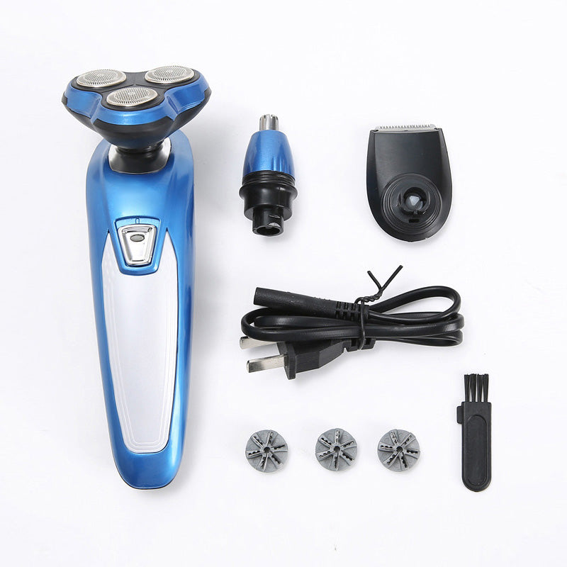 3-in-1 Electric Shaver for Men | Rotating Blades, Nose & Sideburn Trimmer | Rechargeable, Waterproof Wet & Dry Use