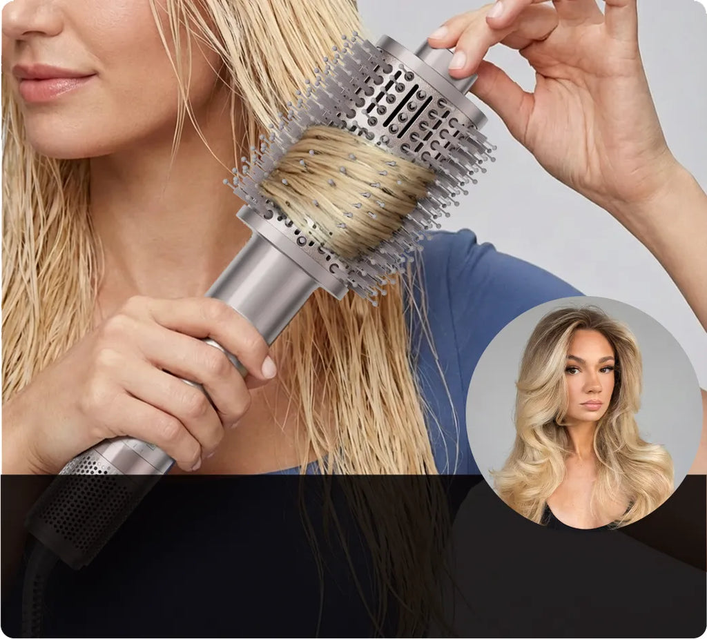 3-in-1 Hot Air Styling Brush | 1100W Motor, 500M Negative Ions | Dries, Smooths & Boosts Volume in One Fast Step