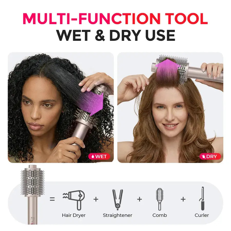 3-in-1 Hot Air Styling Brush | 1100W Motor, 500M Negative Ions | Dries, Smooths & Boosts Volume in One Fast Step