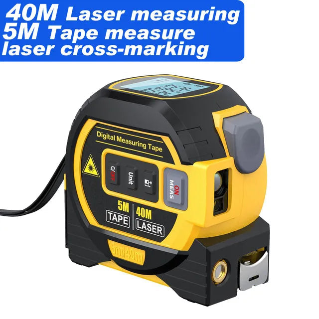 3-in-1 Laser Rangefinder | 40m Digital Laser & 5m Tape Measure Tool