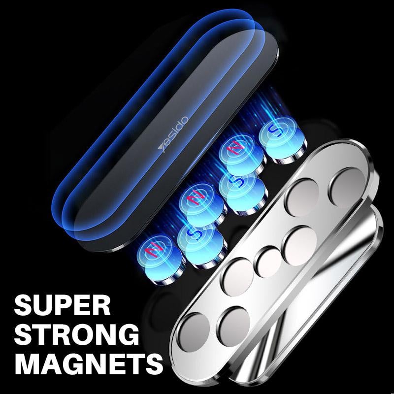 Magnetic Phone Holder Zinc Alloy | 360 Degree Rotating Mount | Secure Peel-and-Stick Car Mounting Kit with Metal Plates 4
