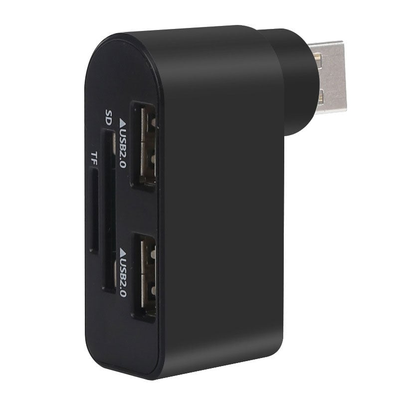 4-in-1 Rotating USB Hub Card Reader | USB 2.0 Transfer Up to 480Mbps | Reads SD/MicroSD Cards & USB Flash Drives 16