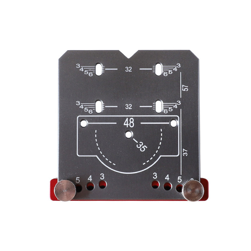 35mm Hinge Drilling Template Aluminium Alloy | Adjustable 3mm-6mm Offset Scale | Precision Cabinet Door Hinge Hole Guide