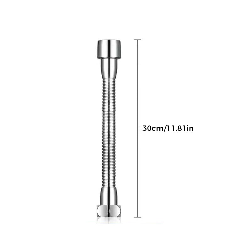 360° Rotating Faucet Extender Stainless Steel | Flexible Bendable Nozzle, Non-Slip Knurled Grip | Splash-Free Washing