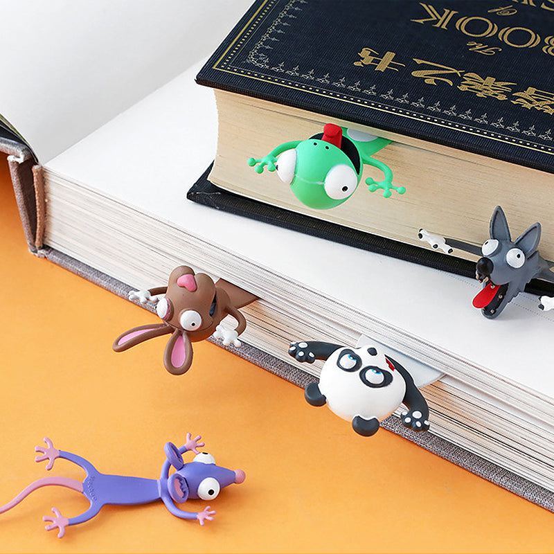 3D Animal Bookmarks PVC | Page Corner Clip, 10 Animal Styles to Choose From | Waterproof, Reusable Reading Gift