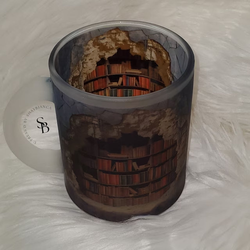 3D Bookshelf Mug Ceramic | Hole-In-The-Wall Book Design | Microwave & Dishwasher Safe Novelty Gift for Book Lovers