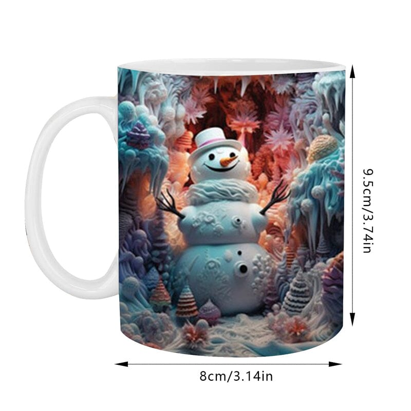 3D Christmas Hot Cocoa Mug Ceramic | Inflated Novelty Design with C-Handle | Dishwasher & Microwave Safe Festive Gift
