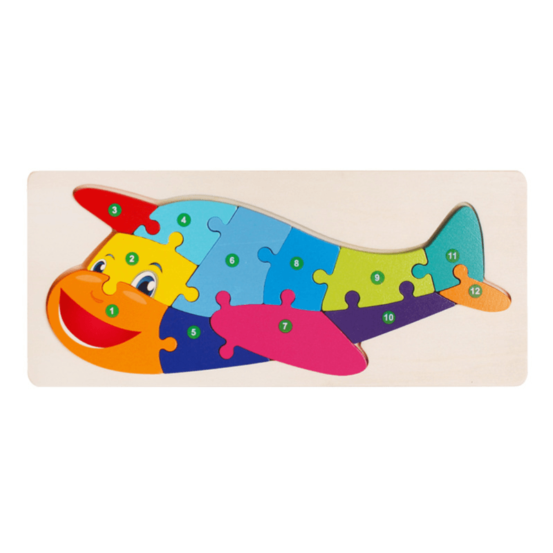 3D Wooden Animal Puzzle | Chunky Grab-and-Place Pieces | Builds Fine Motor Skills and Shape Recognition for Kids