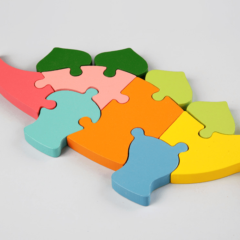 3D Wooden Animal Puzzle | Chunky Grab-and-Place Pieces | Builds Fine Motor Skills and Shape Recognition for Kids