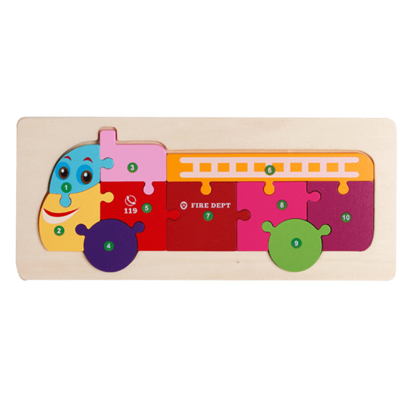 3D Wooden Animal Puzzle | Chunky Grab-and-Place Pieces | Builds Fine Motor Skills and Shape Recognition for Kids