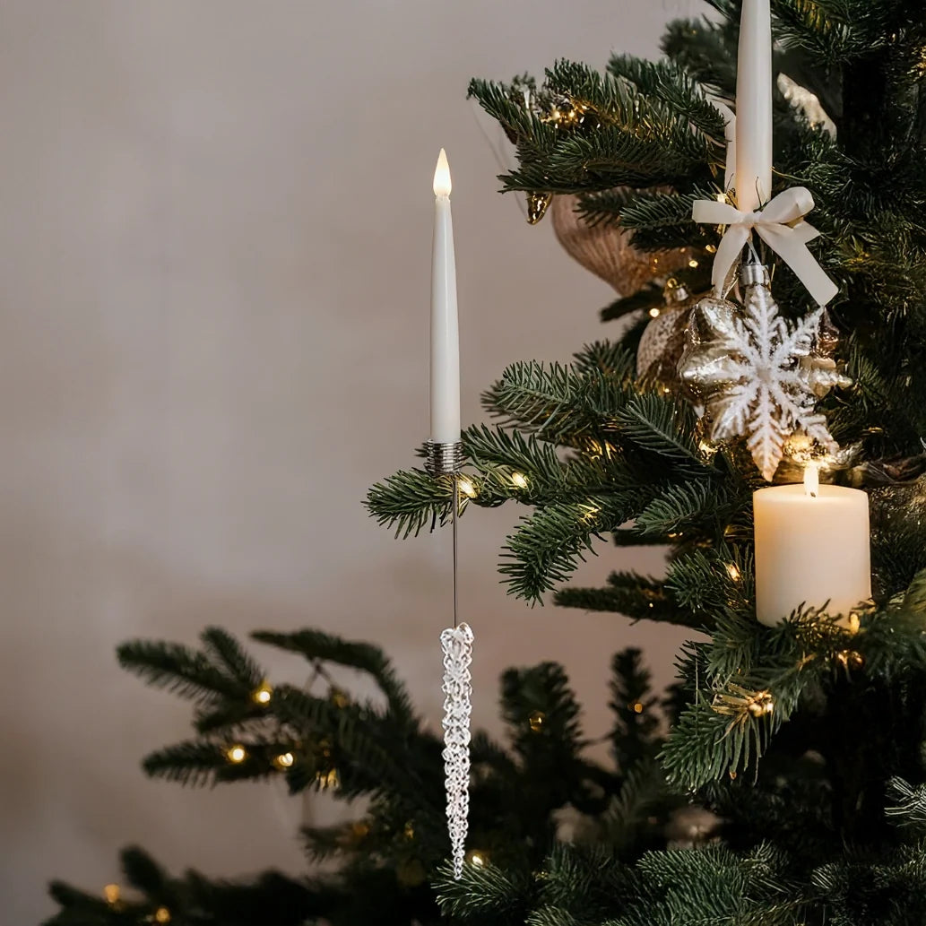 LED Christmas Tree Candle Lights, Crystal Ball & Icicle Shapes | Remote Control, Timer | 12/24/48 Pack, Flameless Flicker 8