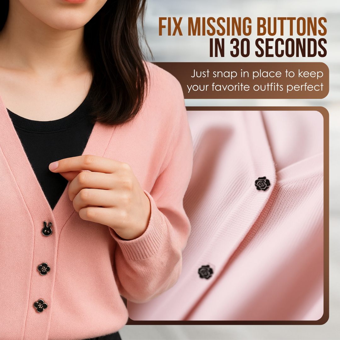 Button Replacement Snap Kit Metal Alloy | No-Sew Instant Fix for Blouse Gaps | Reusable for Over 3 Years, No Sewing Needed 3
