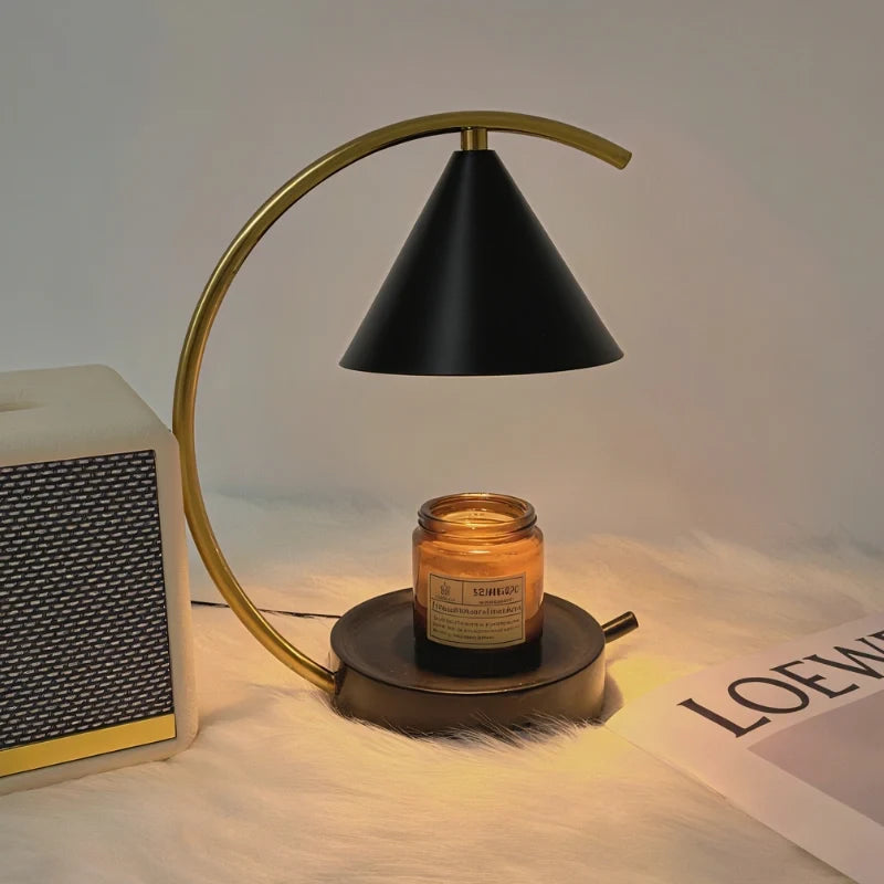 Wax Warmer Lamp Wood and Iron | Dimmable Light with Timer Function | Flameless Fragrance Diffuser for Home Decor 5