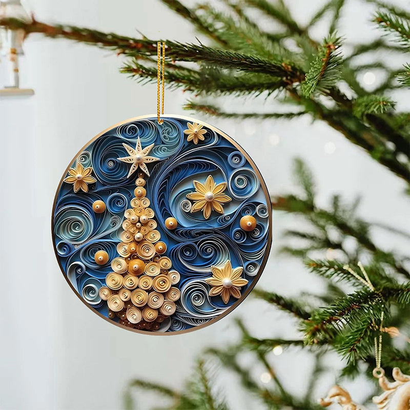 3D Christmas Ornament Acrylic | 3D Effect Pattern Design | Lightweight Festive Tree and Table Decoration for Holiday Décor 3