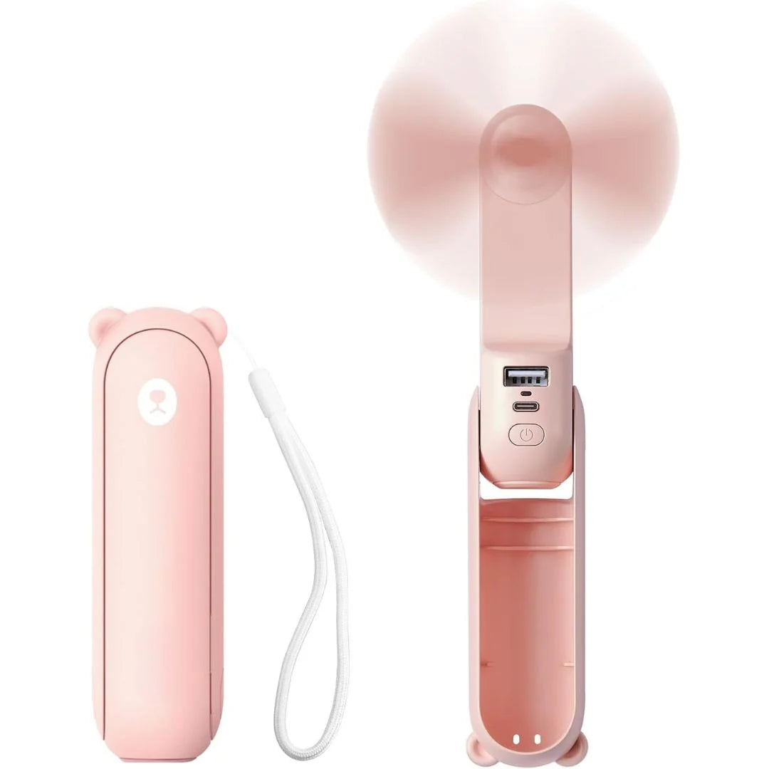 3 In 1 Handheld Mini Fan | USB Rechargeable, Foldable Design & Ideal for Travel, Camping, and Outdoor Activities 0