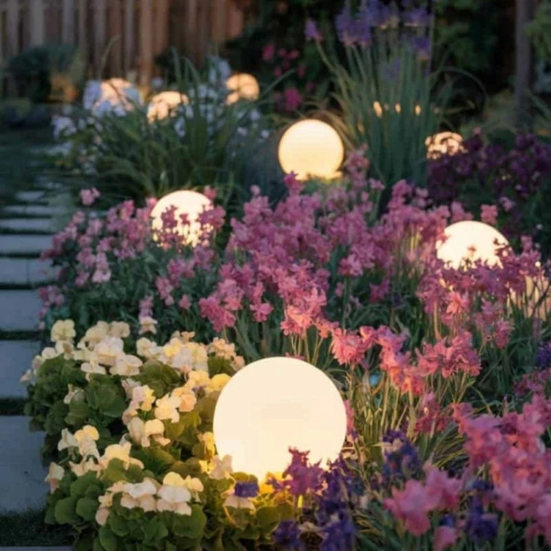 Spherical LED Garden Light 12 to 25 cm | 16-Colour Remote Control, USB Rechargeable | Weather-Resistant, Solar Powered Option 4