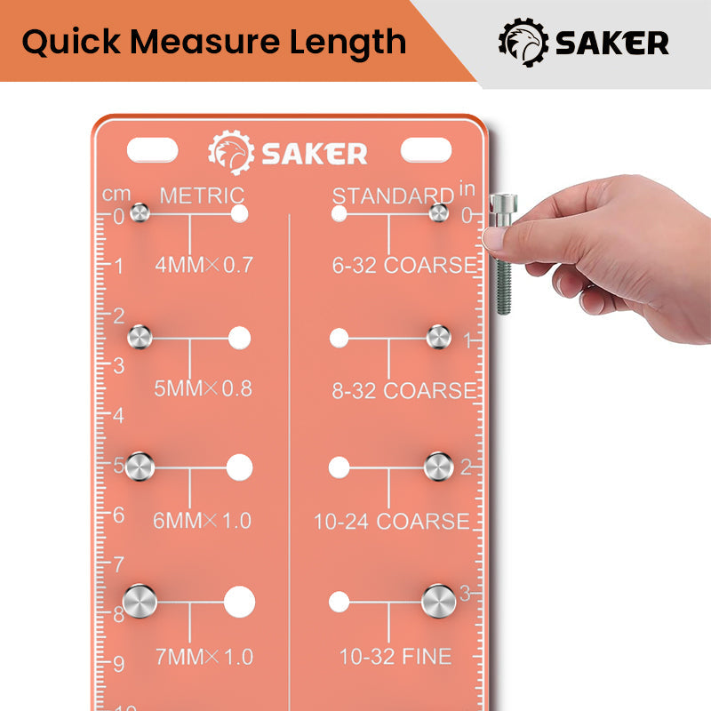 Nut and Bolt Thread Checker Gauge Aluminium | Identifies 28 Metric and Imperial Thread Sizes | Laser-Etched Dual Scale 1