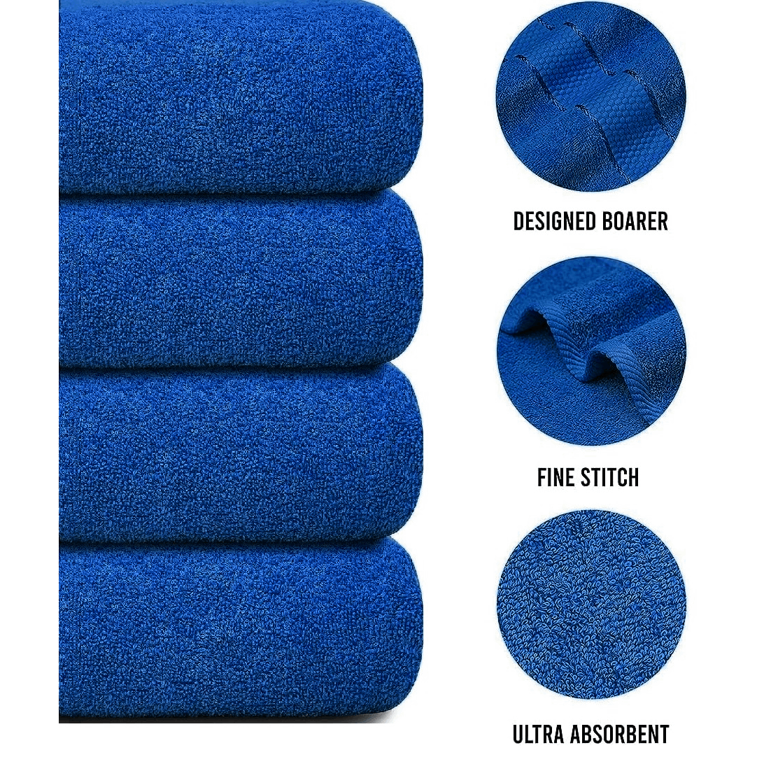 Jumbo Bath Towel Set, 4-Piece | Solid Colour, 12 Shade Options | Quick-Dry, Machine Washable, Coordinated Bathroom Set 30