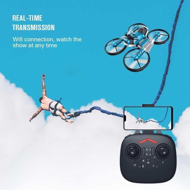2-in-1 Folding RC Drone and Motorcycle Toy | One-Key Take Off, Headless Mode | WiFi Camera and Remote Control Options 10