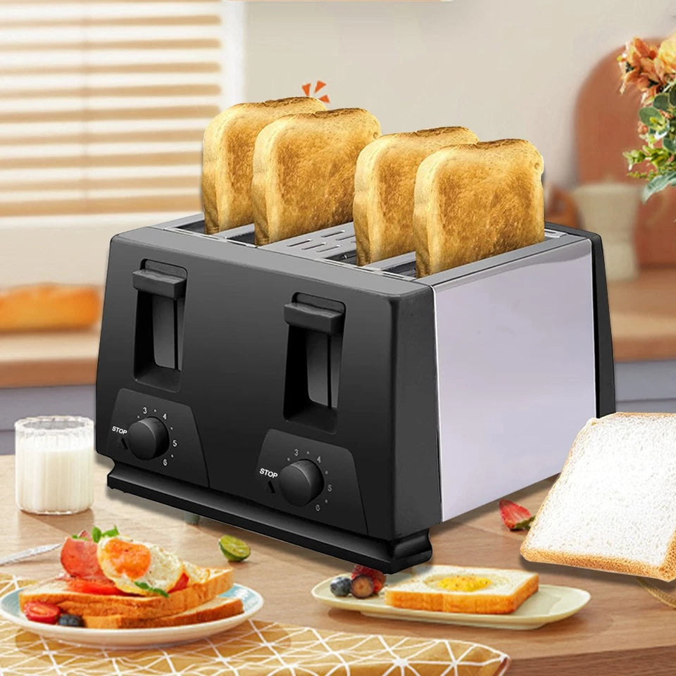 4-Slice Wide Slot Toaster | Adjustable Browning Toaster