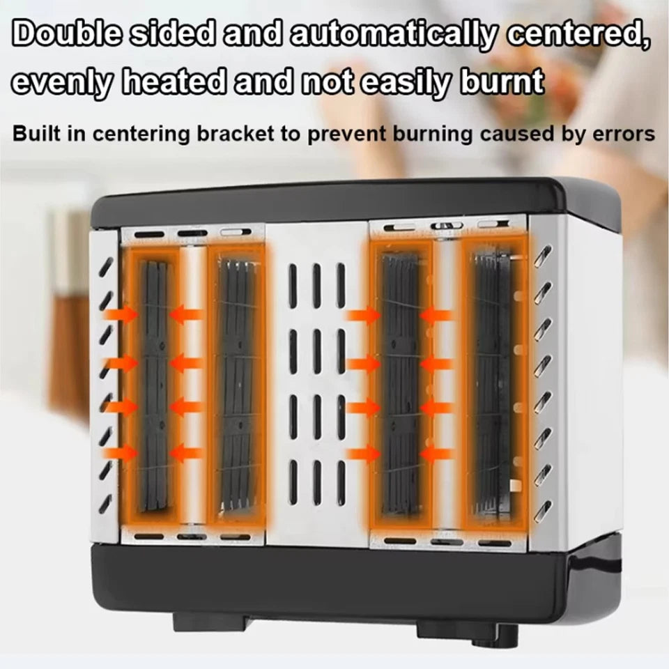 4-Slice Wide Slot Toaster | Adjustable Browning Toaster