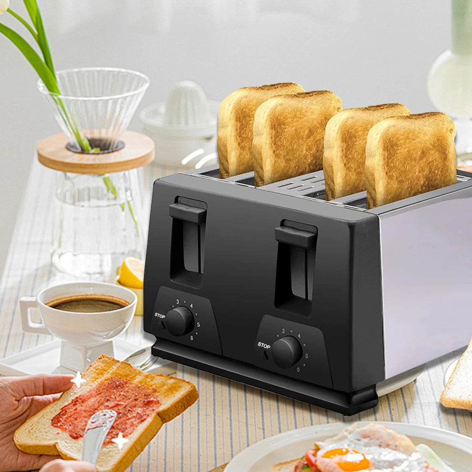 4-Slice Wide Slot Toaster | Adjustable Browning Toaster