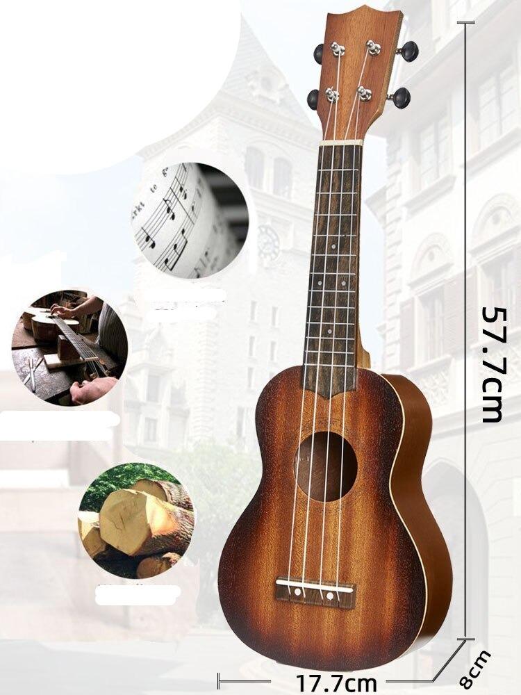 4 String Mini Guitar Mahogany Body | Compact Travel Size | Soft Mellow Tone for Beginners and Professionals Alike