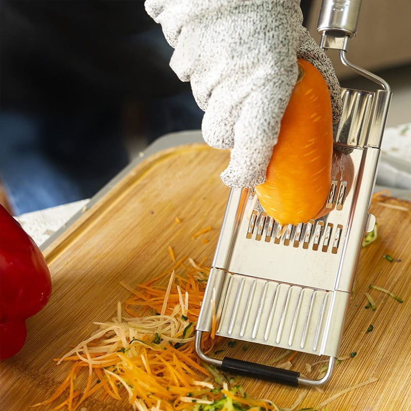 4-in-1 Multifunctional Grater Stainless Steel | Interchangeable Slice, Shred & Grate Blades | Dishwasher Safe & Rust Resistant