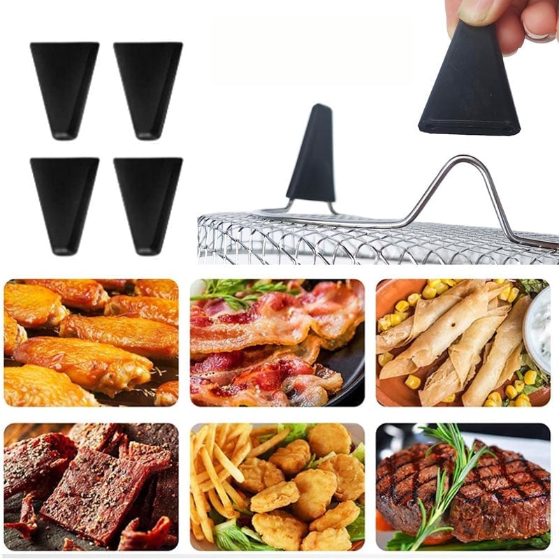 3-Tier Stackable Air Fryer Rack Stainless Steel | Even Air Circulation Grid Design | Cooks Multiple Foods at Once 3