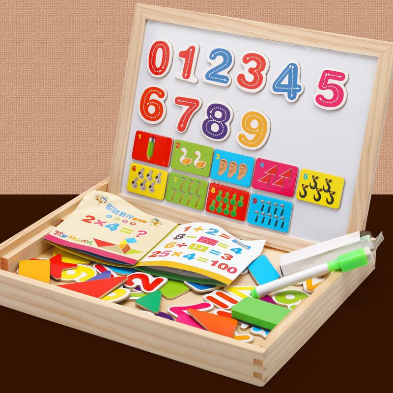 Double-Sided Magnetic Drawing Board Wooden | Whiteboard & Chalkboard in One | Portable, Non-Toxic Kids Art Board 3