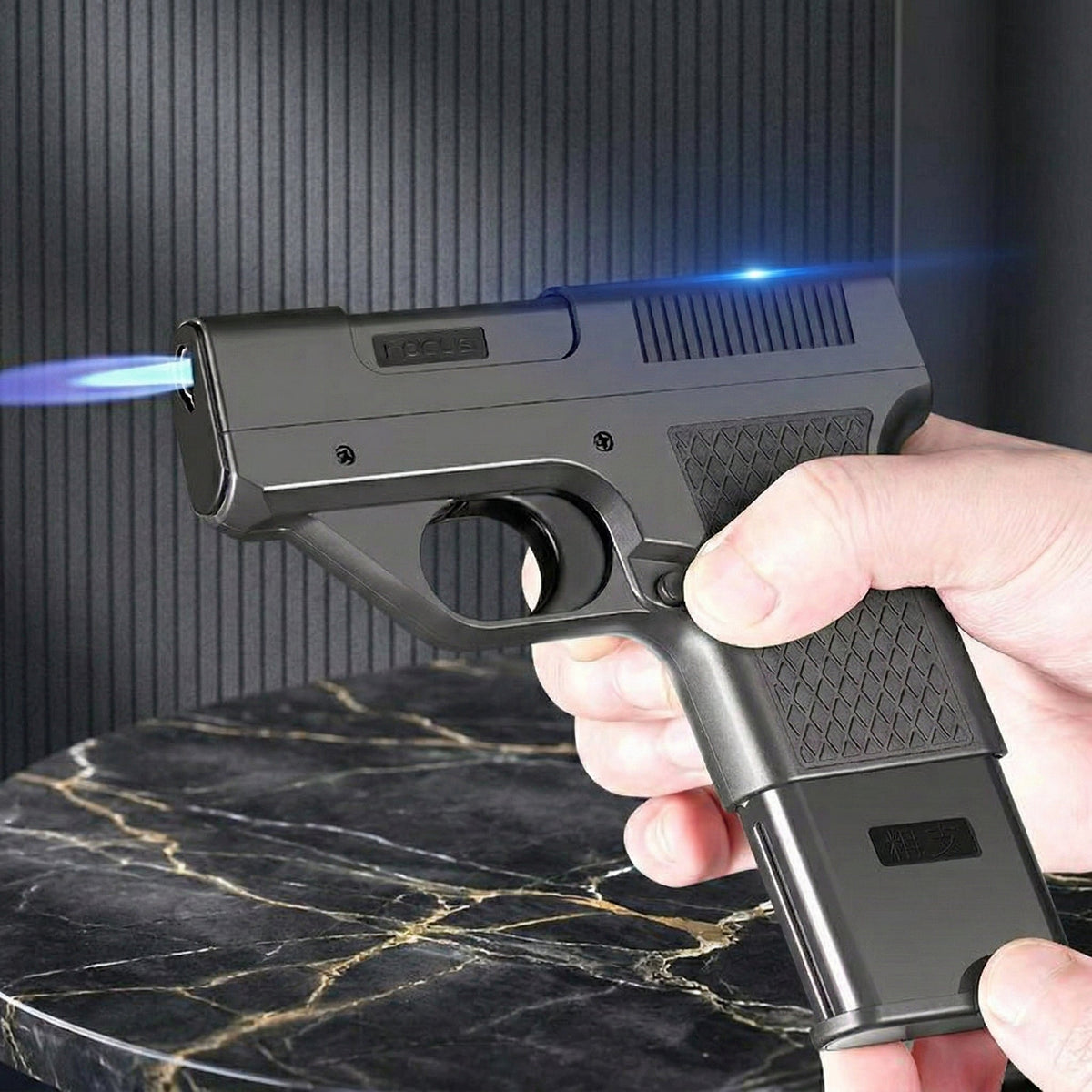 Gun Shape Secret Storage Jet Flame Lighter - Image 1