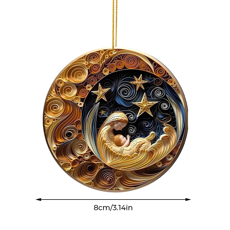 3D Christmas Ornament Acrylic | 3D Effect Pattern Design | Lightweight Festive Tree and Table Decoration for Holiday Décor 11